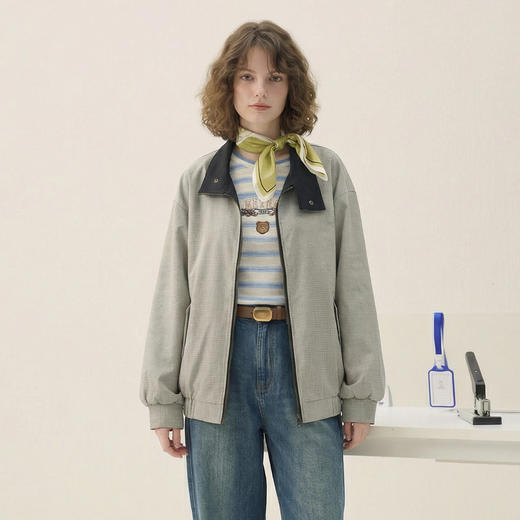 谜底双面穿外套长袖2026春新品立领简约休闲工装夹克女265MW5032 商品图0