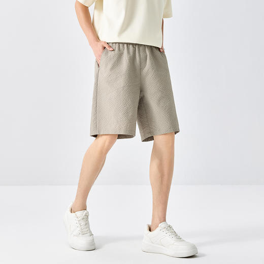 GXG男装25夏季时尚抽绳弹力松紧腰薄款透气运动休闲男式五分短裤K&C 商品图6