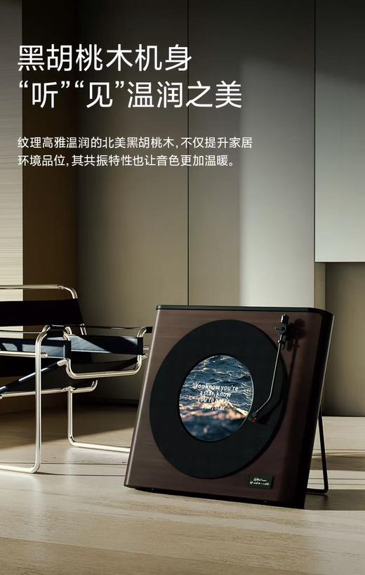 MORRORART R2唱片歌词音箱黑胶悬浮字幕音响家用客厅卧室蓝牙丹麦尊宝授权智能家居生日礼物 商品图9