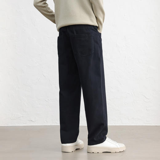 GXG男装【100%棉】25秋季时尚舒适松紧腰系绳简约直筒男式休闲裤K&C 商品图3