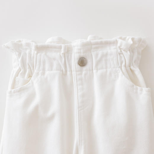 马克珍妮简约牛仔女童花边腰百搭萝卜裤 宝宝裤子春装新款560093 商品图4