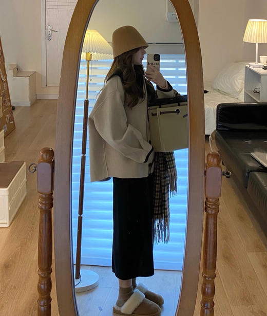 老米优品🎈秋冬神裙！含绵羊毛~《醋酸羊毛加绒H半身裙》显瘦又保暖~ 软糯手感+加绒内里，秋冬穿不冻腿！Q251215A 商品图6