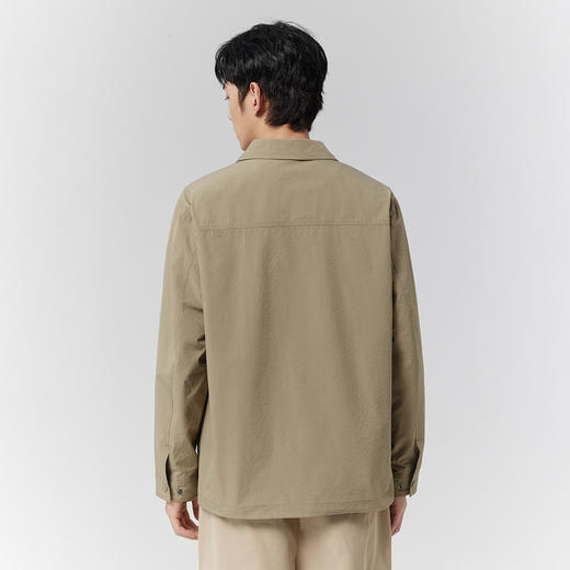 GXG男装【微皱肌理】25春季时尚简约翻领百搭休闲工装男式夹克K&C 商品图3