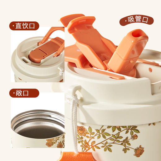 大英博物馆 东方梦境系列 双鹊传喜 便携咖啡保冷保温杯-典雅白 商品图2