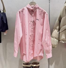 女款条纹长袖衬衫fe017