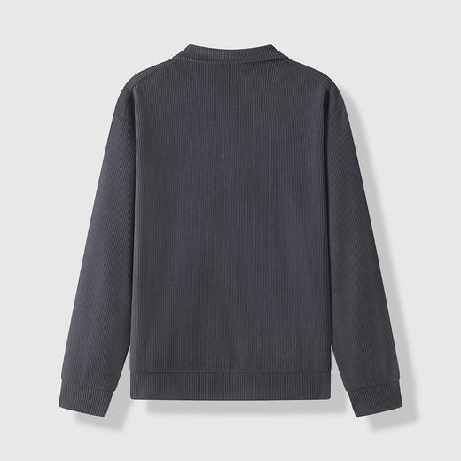 GXG男装25春季简约翻领拉链上衣男式休闲宽松百搭舒适polo领卫衣K&C 商品图9