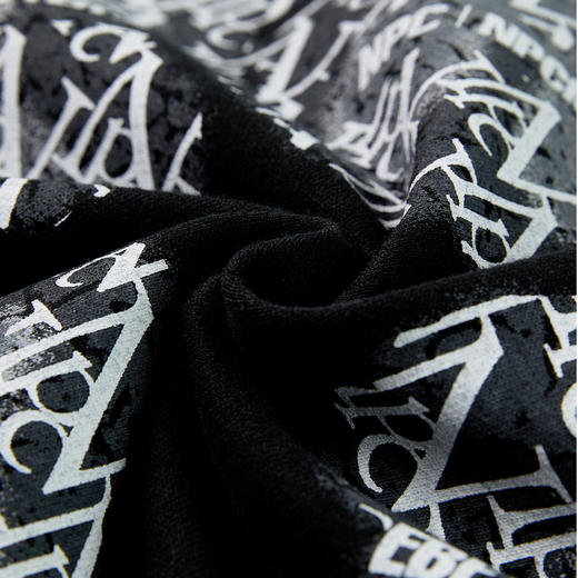 NPC潮牌不对称做旧斑驳满印字母logo圆领卫衣重磅长袖NP41ST23 商品图3