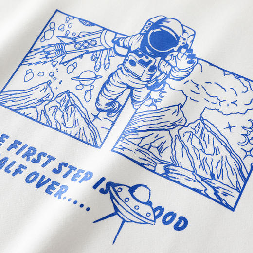 GXG男装【蓝色宇航员】春季潮流字母印花男士圆领长袖卫衣K&C 商品图4