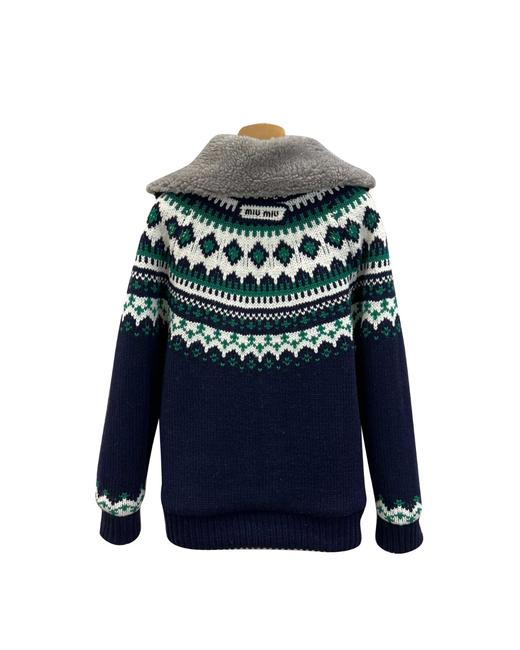 女款费尔岛提花羊毛针织毛衣外套la017 商品图1