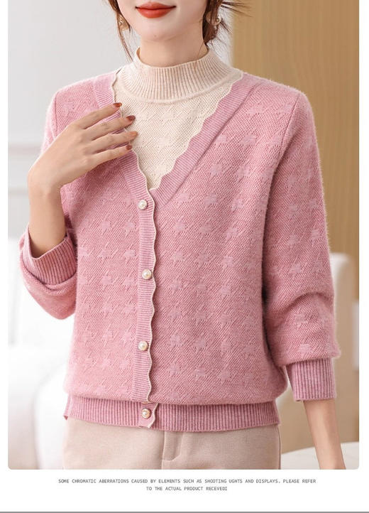 【俏墨冬装假两件中老年针织衫】👩这款妈妈装就是好的礼物🎁 ✅款式气质温柔，洋气百搭！ ✅宽松版型，遮肉包容性强，上身利落有型！-MMTYS 商品图10