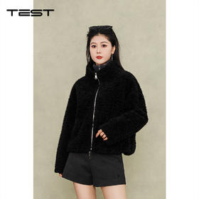冬上新简约韩系立领仿羊羔绒外套224176