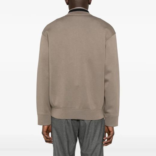 EMPORIO ARMANI 阿玛尼 男士鹰形徽标贴片双面针织拉链卫衣 棕色 EM002877 AF17545 U6189 商品图2