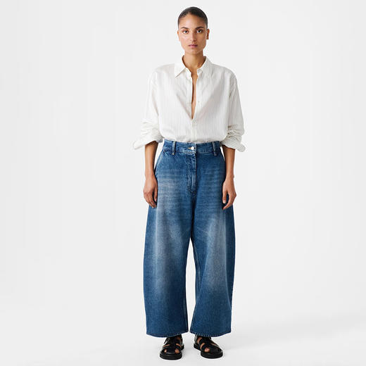 STUDIO NICHOLSON DENIM WIDE CROP PANT女装廓形水洗牛仔九分裤 商品图1