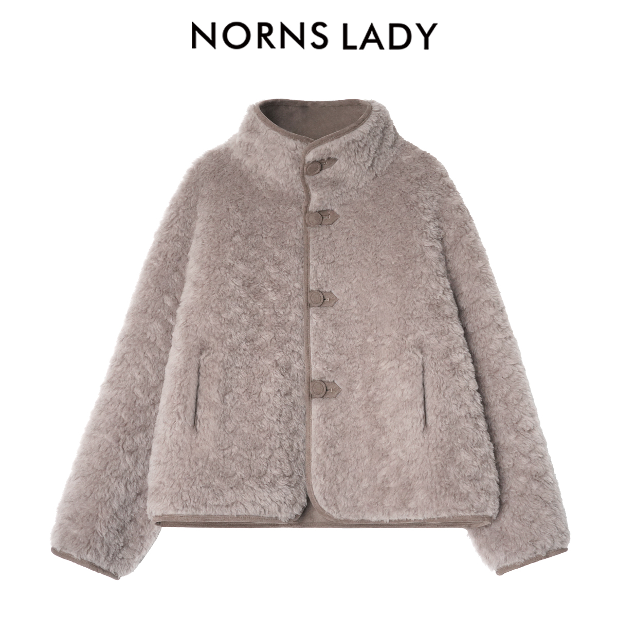 NORNS LADY诺恩 复古加厚羊羔毛双面短款立领盘扣外套 H25WK86922 -12.16直播