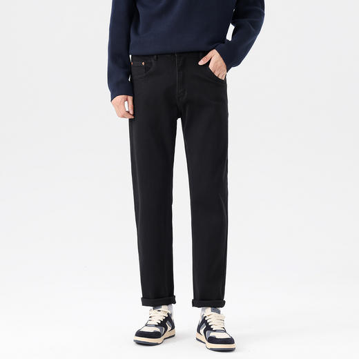 GXG男装25秋季经典简约舒适百搭四面弹力直筒休闲男式牛仔长裤K&C 商品图2