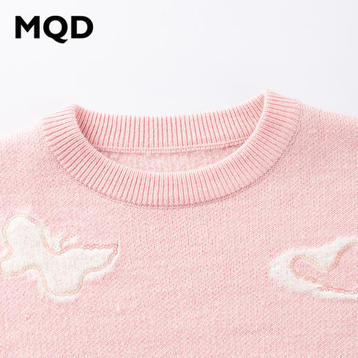 【秒】【MQD】女童冬季甜美舒适蝴蝶装饰圆领针织衫 商品图2