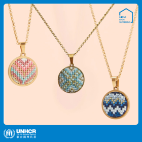 心艺手作：“努苏姆”系列项链 Moonshell Gold Nuusum Necklace in Blue/Pink/Teal