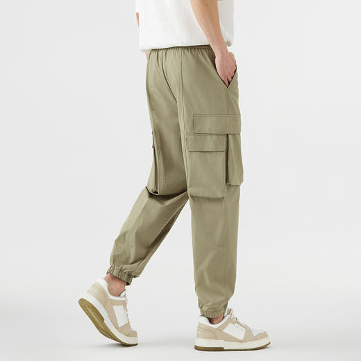 GXG男装【工装口袋】25夏季户外立体大贴袋松紧腰男式束脚休闲裤K&C 商品图11