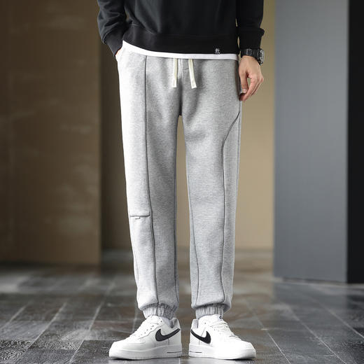 GXG男装25春季时尚侧缝拼接宽松运动风男式束脚休闲长裤K&C 商品图3