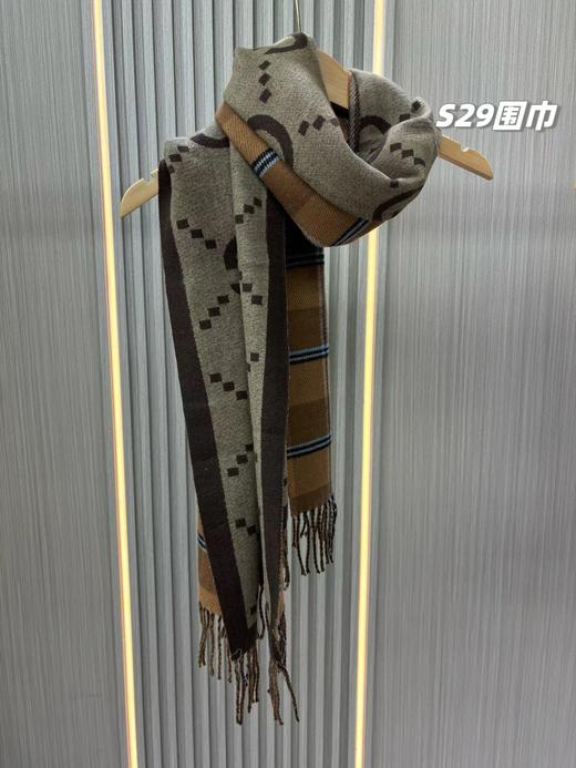 D121584情侣款可双面佩戴舒适亲肤双面羊绒围巾 商品图4