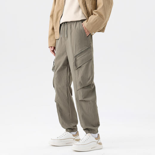 GXG男装【伞兵裤】25秋季户外工装宽松直筒运动裤男式束脚休闲裤K&C 商品图5