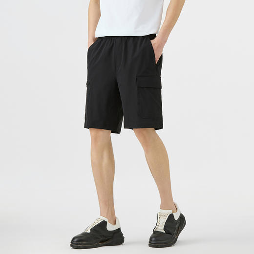 GXG男装25夏季时尚舒适松紧腰轻薄透气五分裤男式直筒休闲短裤K&C 商品图1