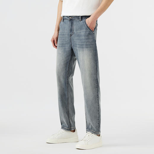 GXG男装25夏季复古水洗宽松休闲凉感舒适百搭直筒男式牛仔裤K&C 商品图1