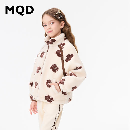 【秒】【MQD】女童冬季可爱俏皮满版花朵立领外套 商品图4