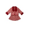 Hania2026年新年 女童夹棉加厚小香风套装冬季中小童红色千鸟格拜年服两件套90-140★ 商品缩略图5