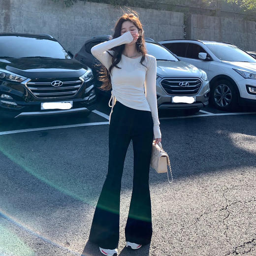 Beau Muse微喇小黑裤❗️腿型作弊神器，穿出超模比例感 可通勤可炸街的万能公式🔥美的毫无压力   商品图3