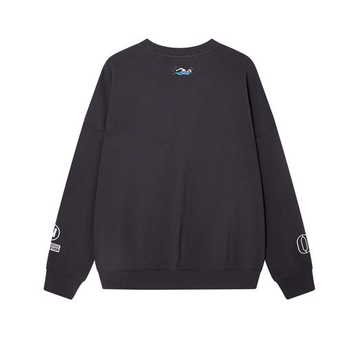 NPC潮牌运动系列365G珠地双面印花棋盘卫衣男圆领新款NP47ST02 商品图1