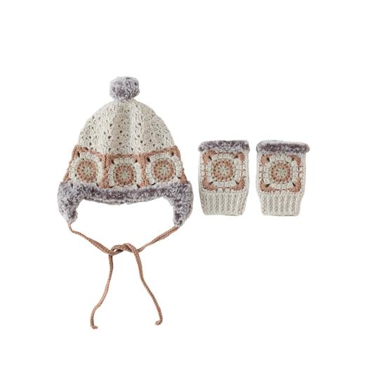 苏苏姐家拼花护耳帽套装手工diy编织钩针毛线团莫兰迪8材料包预 商品图4