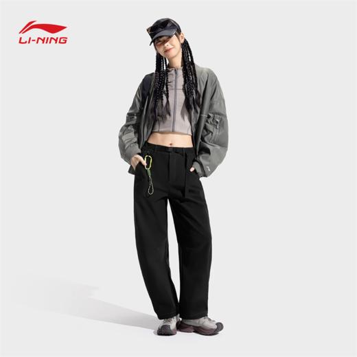 李宁户外CF溯女子直筒加绒保暖反光防泼水运动长裤AYKV606 商品图3