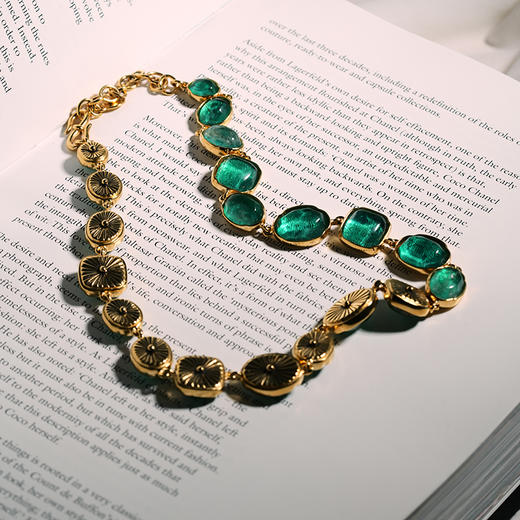 北京仓｜Goossens Paris-CABOCHONS-绿色 岩石水晶 项链［法国设计师］ 商品图1