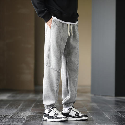 GXG男装25春季时尚潮流拼接设计户外运动百搭男式休闲束脚裤K&C 商品图7