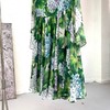 「断码清仓」植物花卉艺术感收腰长袖真丝仙女裙 L码 ZFYY187 商品缩略图2