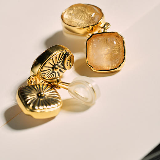 北京仓｜Goossens Paris-CABOCHONS-香槟色 岩石水晶 耳夹［法国设计师］ 商品图5