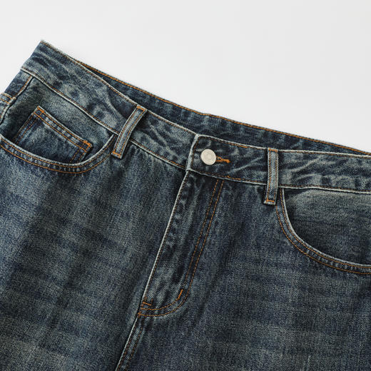 GXG男装25秋季经典潮流日常通勤百搭亲肤宽松直筒男式牛仔长裤K&C 商品图6