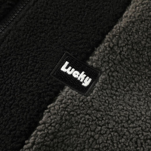 GXG男装25冬季时尚潮流撞色拼接保暖防风羊羔绒立领男式休闲夹克K&C 商品图3