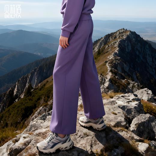 贝莉塔加厚加绒空气层宽松直筒裤BLT5221女运动长裤 商品图7