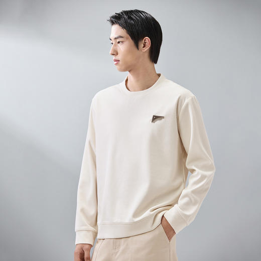 GXG男装【肌理面料】25春季简约纯色圆领休闲打底衫男式长袖卫衣K&C 商品图2