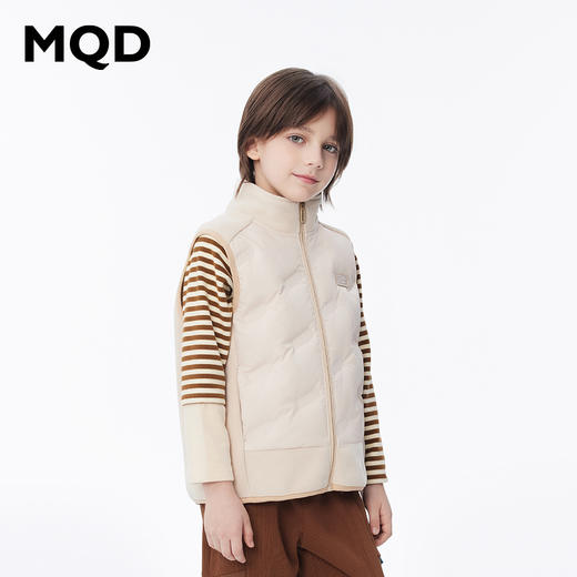 【秒】【MQD】男童潮酷时尚绒感针织拼接羽绒马甲外套 商品图1