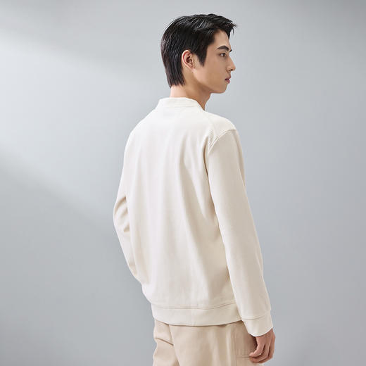 GXG男装【肌理面料】25春季简约纯色圆领休闲打底衫男式长袖卫衣K&C 商品图3