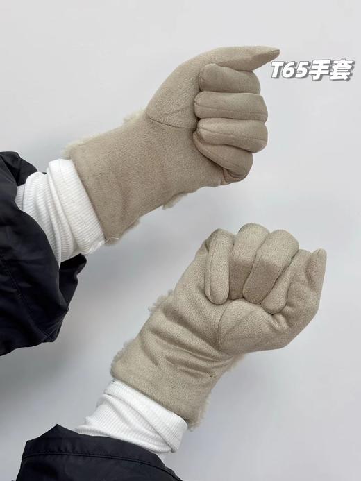 D121520加绒加厚款女士冬季麂皮+羊羔绒触屏手套 商品图2