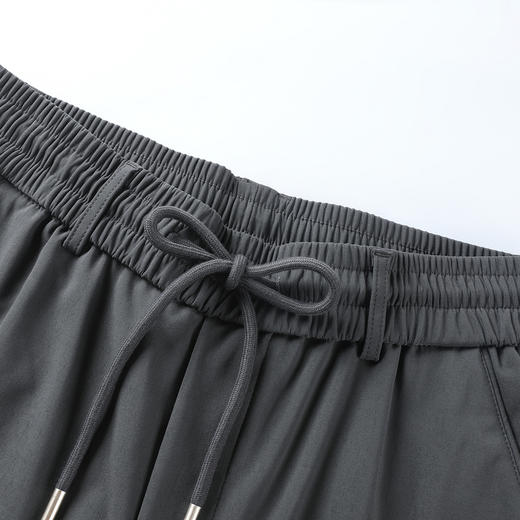 GXG男装25秋季舒适弹力松紧腰抽绳轻薄简约修身版男式直筒休闲裤K&C 商品图10