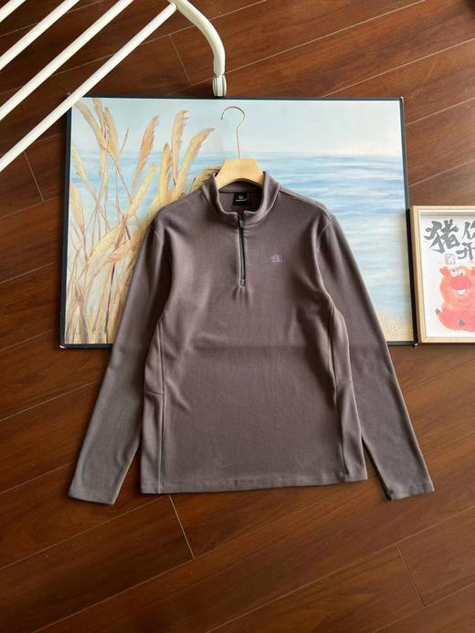 D121528秋冬新品户外新款男款弹力运动户外休闲中厚半高拉链长袖底衫 商品图7