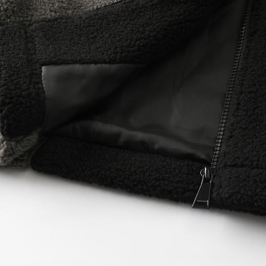 GXG男装25冬季时尚潮流撞色拼接保暖防风羊羔绒立领男式休闲夹克K&C 商品图7