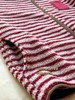 复古红色条纹宽松立领羊羔毛厚外套 商品缩略图14