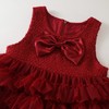 Hania2026年新年 女童红色网纱连衣裙秋季新款女宝宝甜美风蝴蝶结无袖背心裙90-140★ 商品缩略图4