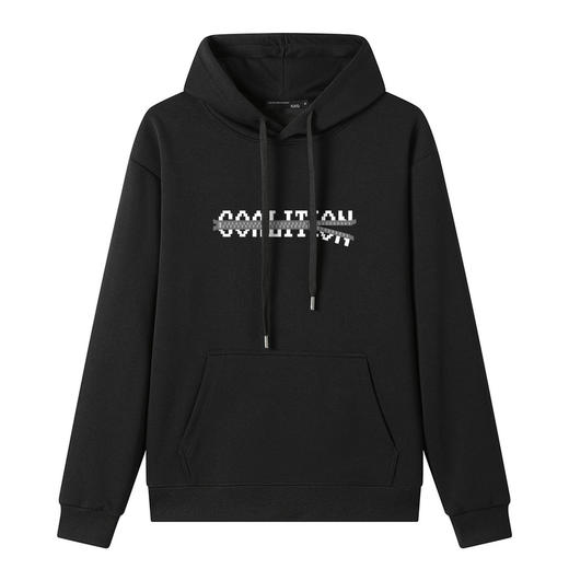 GXG男装25秋季潮流创意拉链字印花日常通勤休闲百搭男式连帽卫衣K&C 商品图2